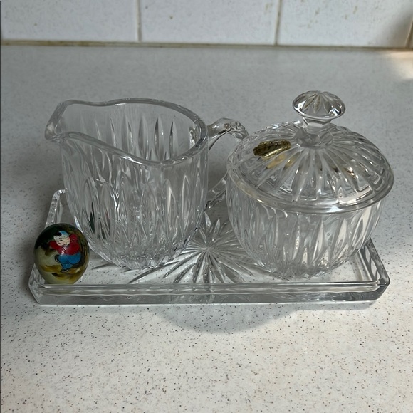 Elegant Vintage Crystal Creamer and Sugar Set